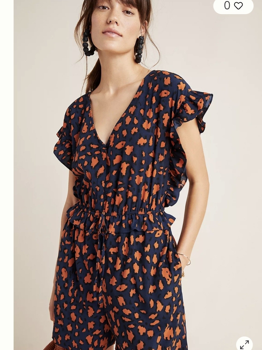 bishop + young Navy and Rust Printed Short Sleeve Romper